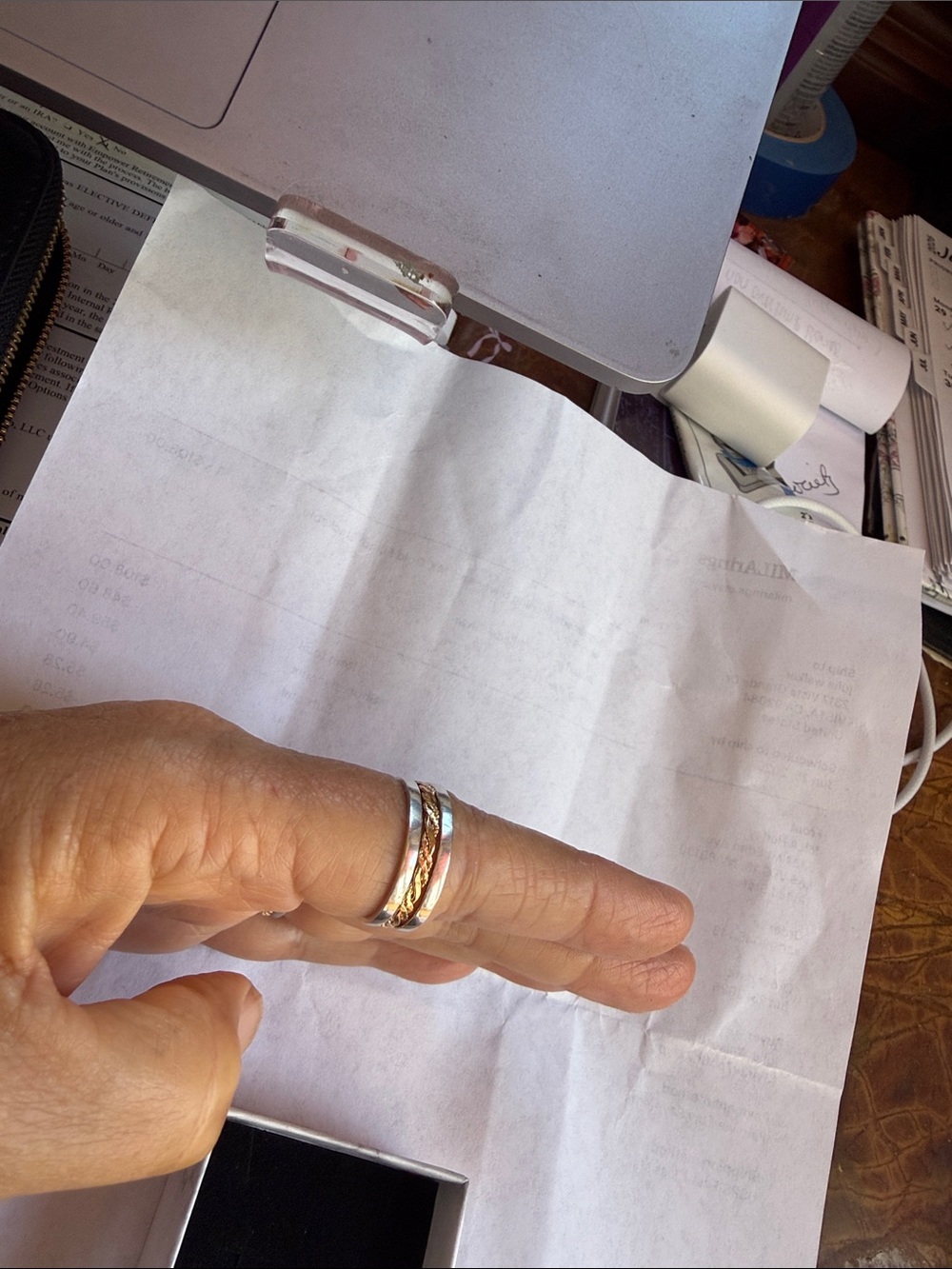 Classic Mixed-Metal Stackable Rings - Gold & Silver - Picture 2 of 3